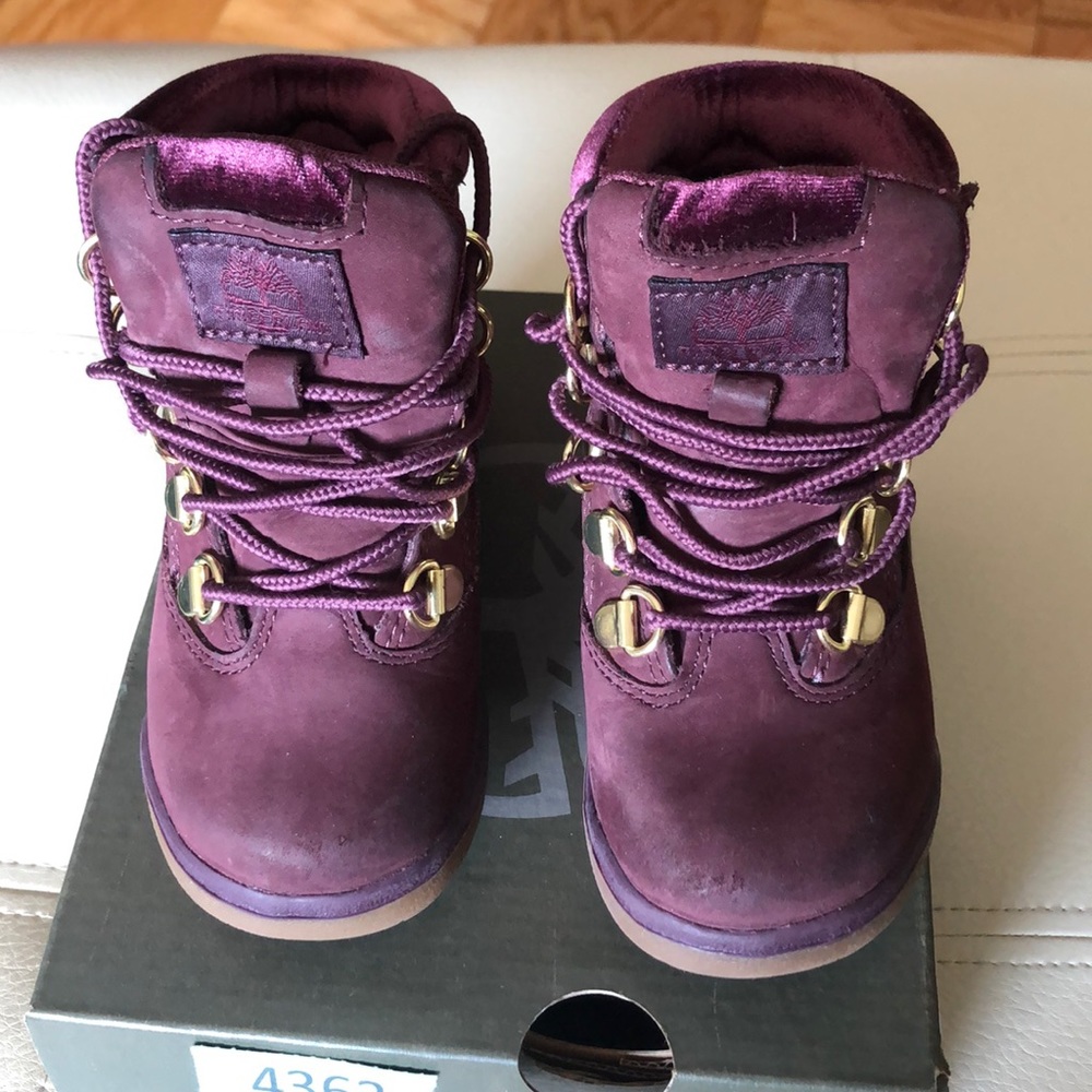 Kid’s Timberland Field Boots Maroon Color